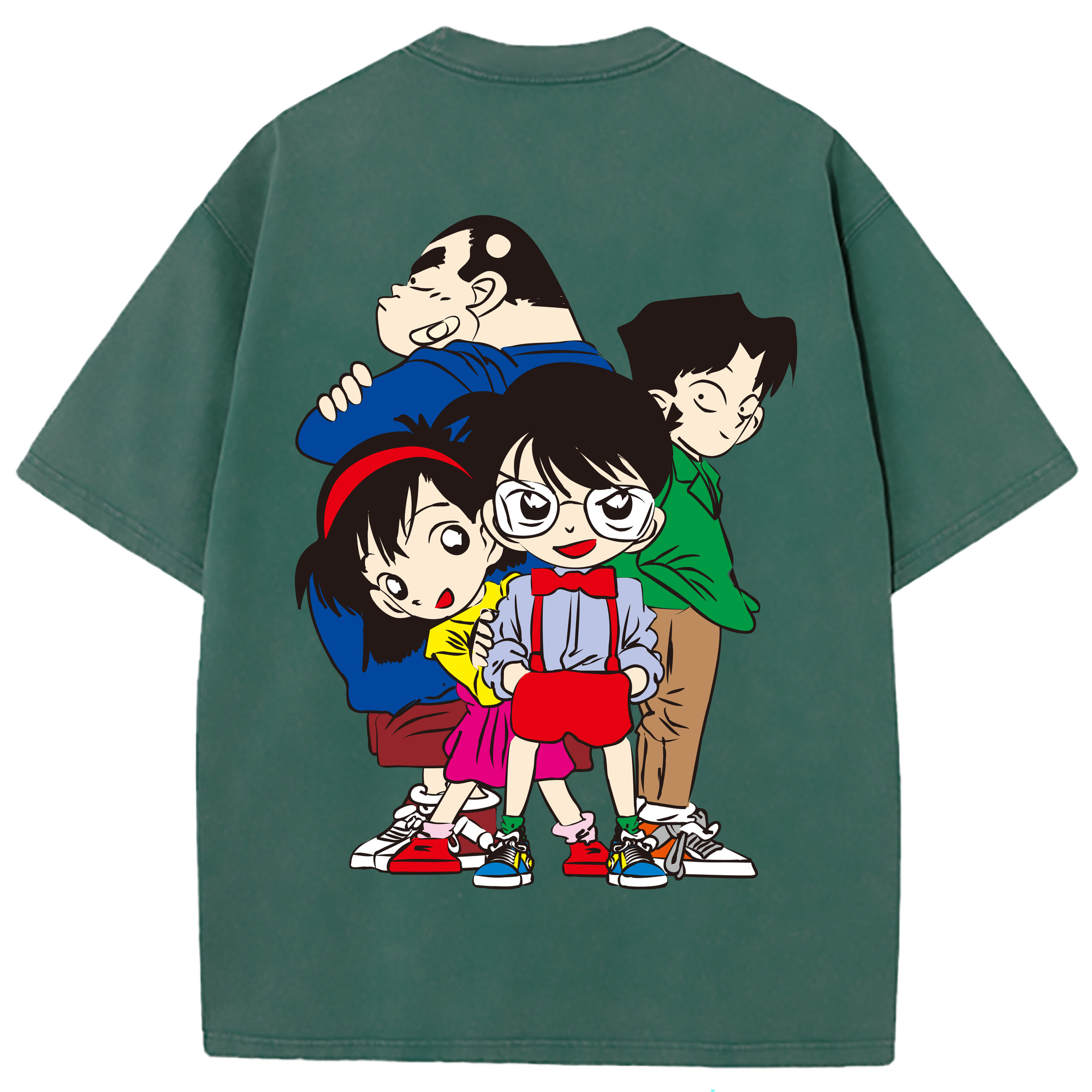 （画像用） 名探偵コナン Detective Conan 綿100% ヴィンテージ風 半袖Tシャツ（背面プリント）